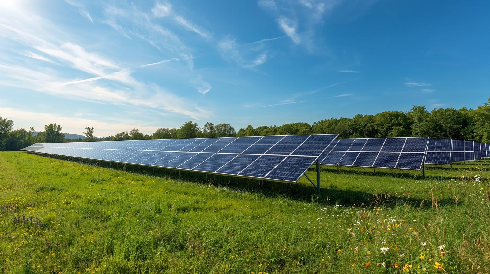 Freiflächen-Photovoltaikanlage im Feld
