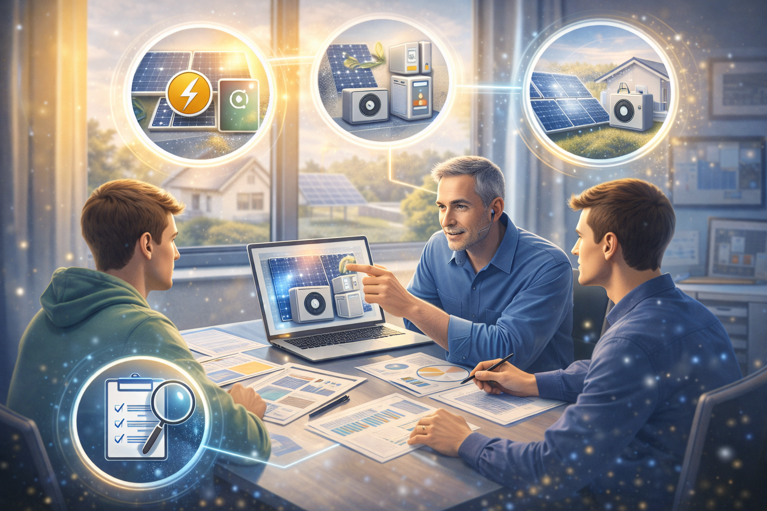 Beratungsgespräch zu Photovoltaik und Energiekonzept